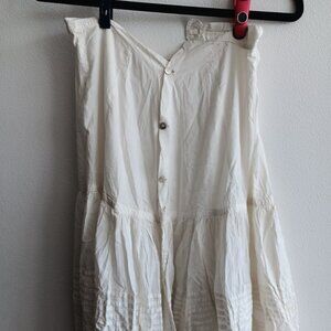 Strapless Button-Up White Plus Size Dress